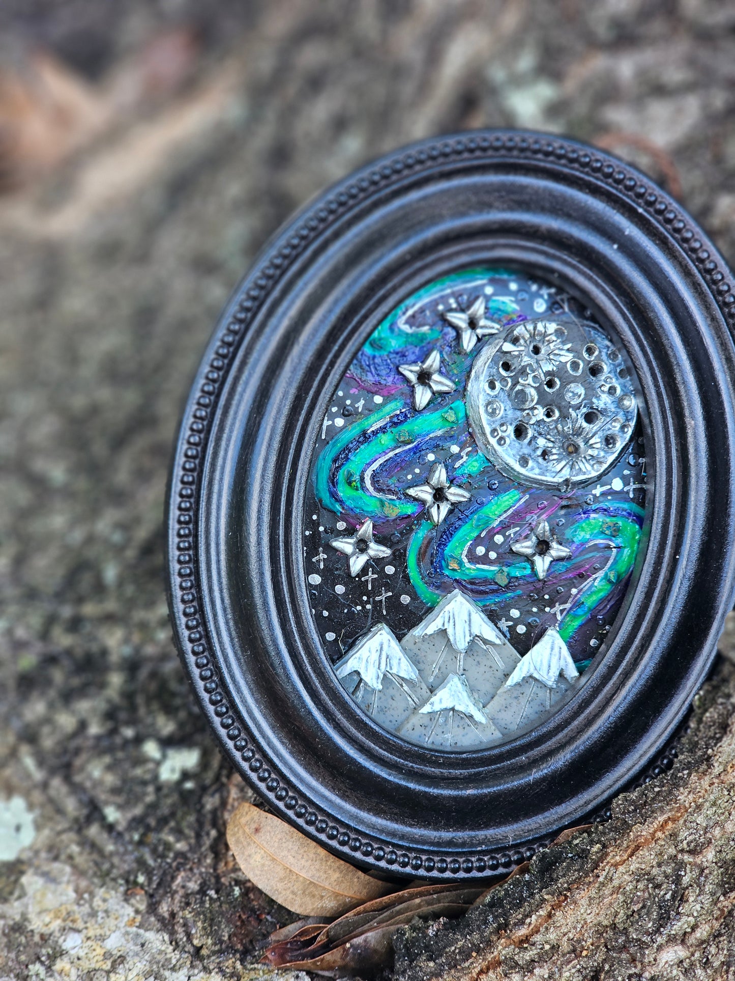 Mountain Aurora Framed Sculpture