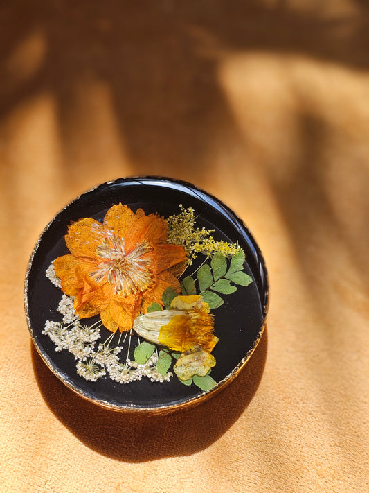 Gold foil coaster set